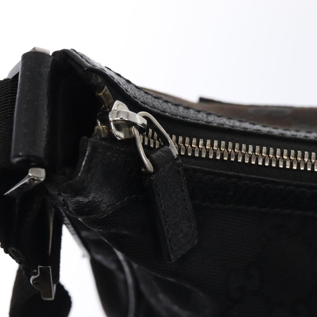 GUCCI GG Canvas Shoulder Bag Black 131211 78361