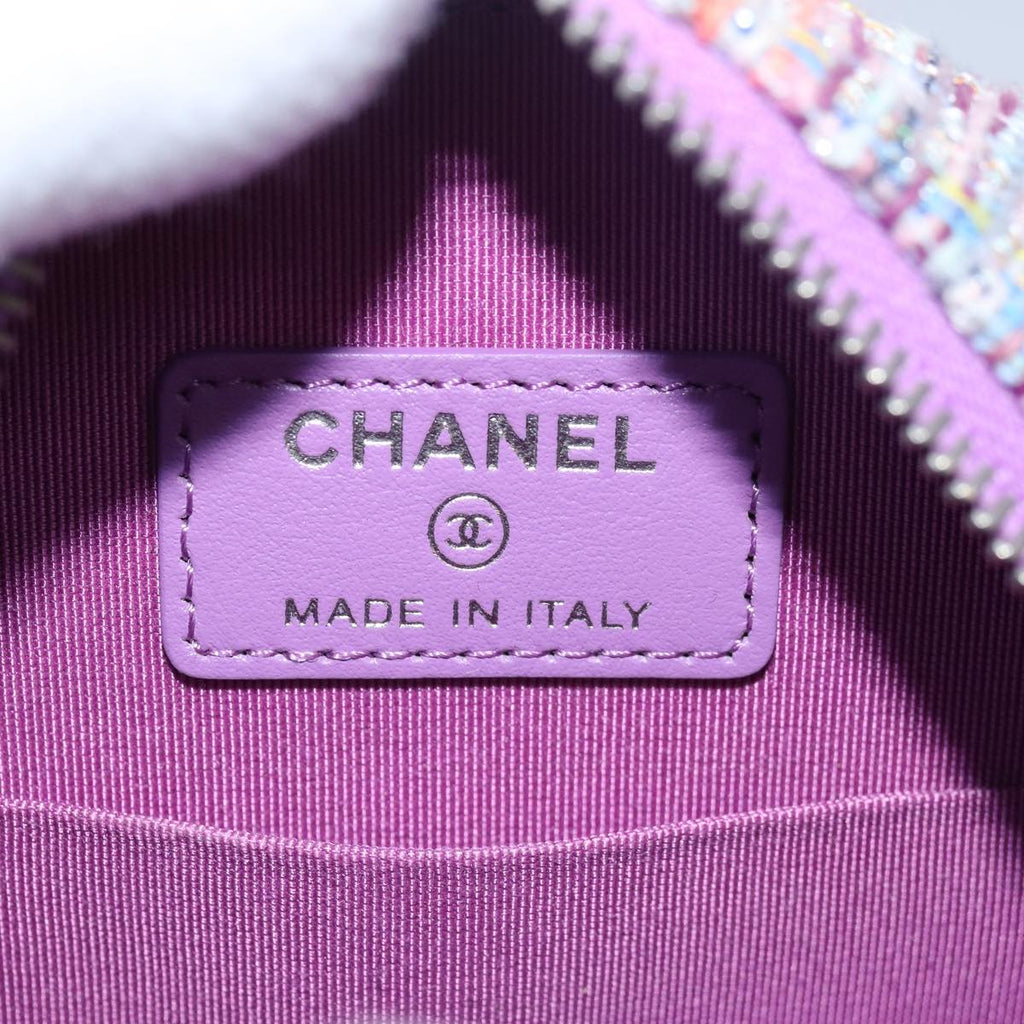 CHANEL Matelasse Chain Shoulder Bag Tweed Rainbow CC 78364S