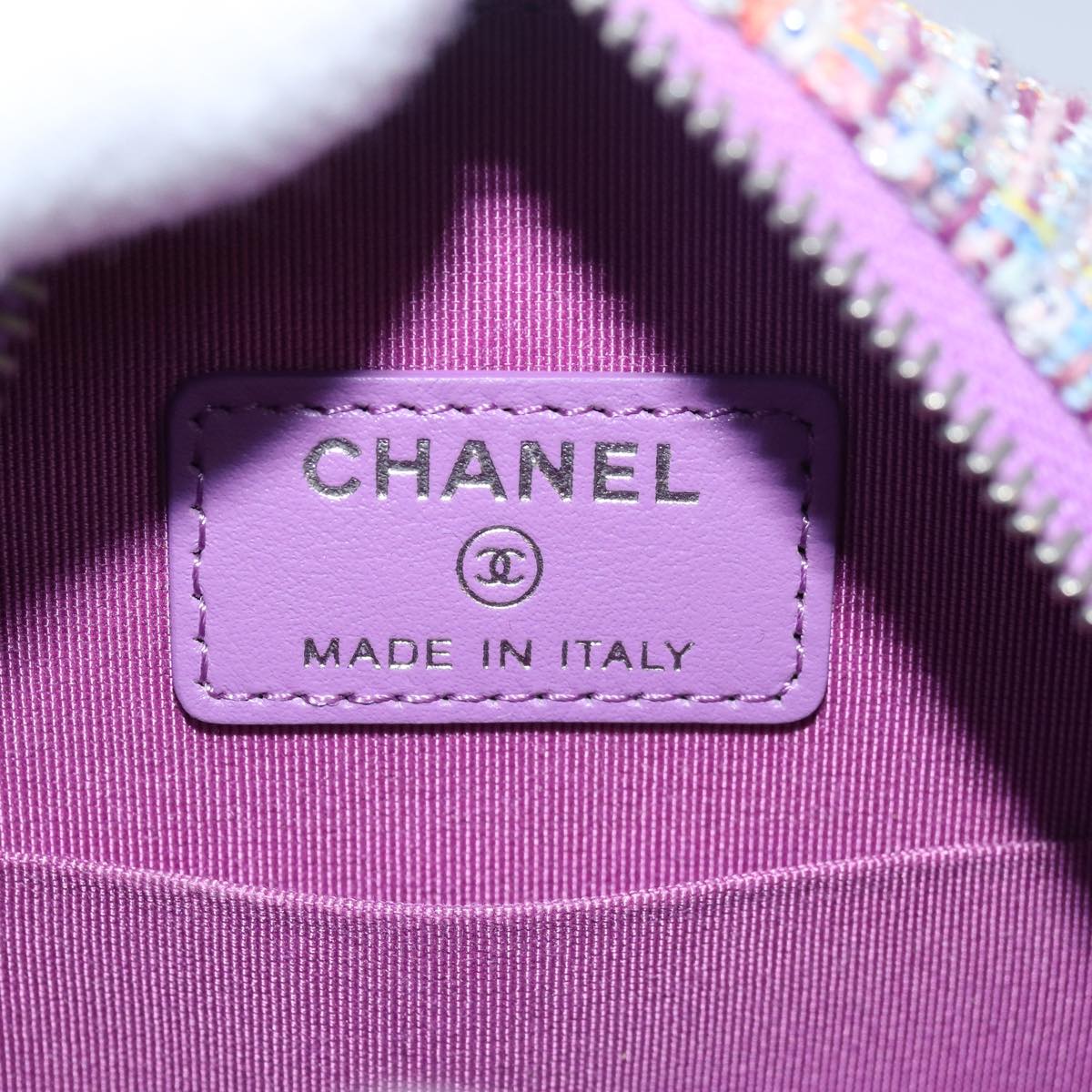 CHANEL Matelasse Chain Shoulder Bag Tweed Rainbow CC 78364S