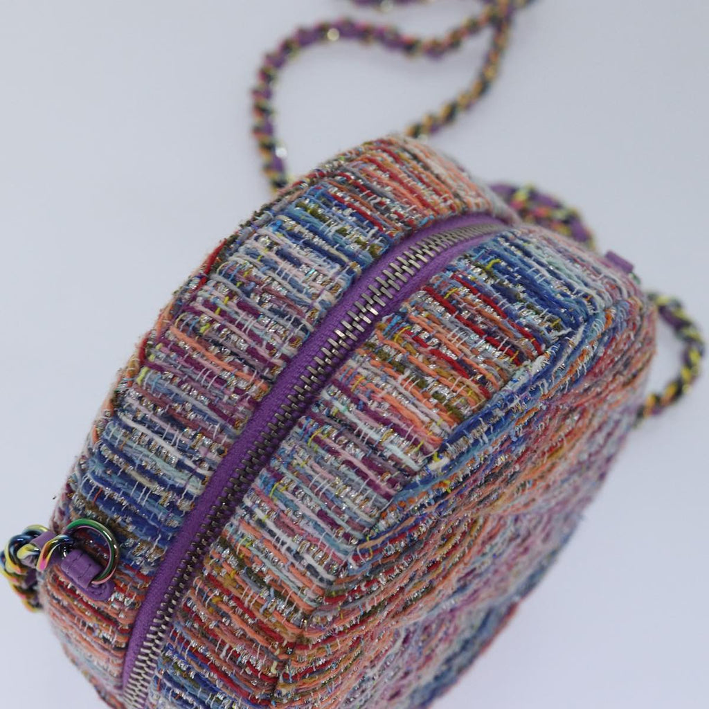 CHANEL Matelasse Chain Shoulder Bag Tweed Rainbow CC 78364S