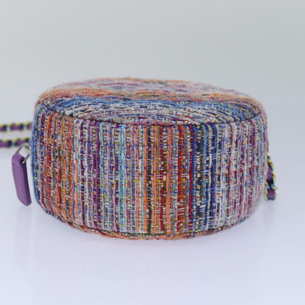 CHANEL Matelasse Chain Shoulder Bag Tweed Rainbow CC 78364S