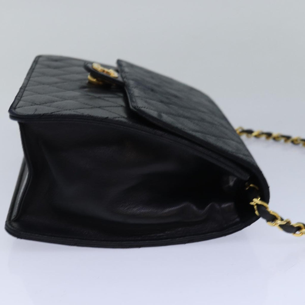 CHANEL Matelasse Chain Shoulder Bag Lamb Skin Black CC 78416