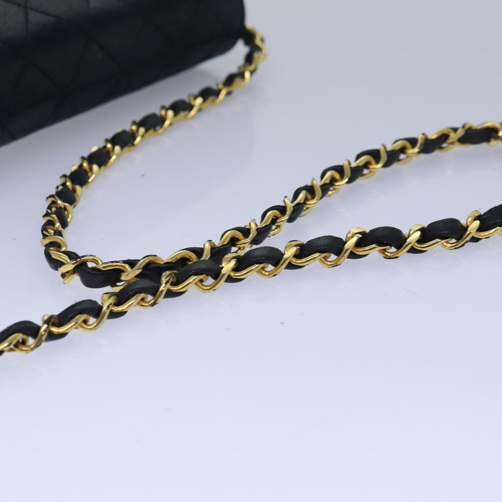 CHANEL Matelasse Chain Shoulder Bag Lamb Skin Black CC 78416