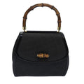 GUCCI Bamboo Hand Bag Straw Gray Black 000 46 0266 78429