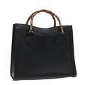 GUCCI Bamboo Hand Bag Leather Black 78439