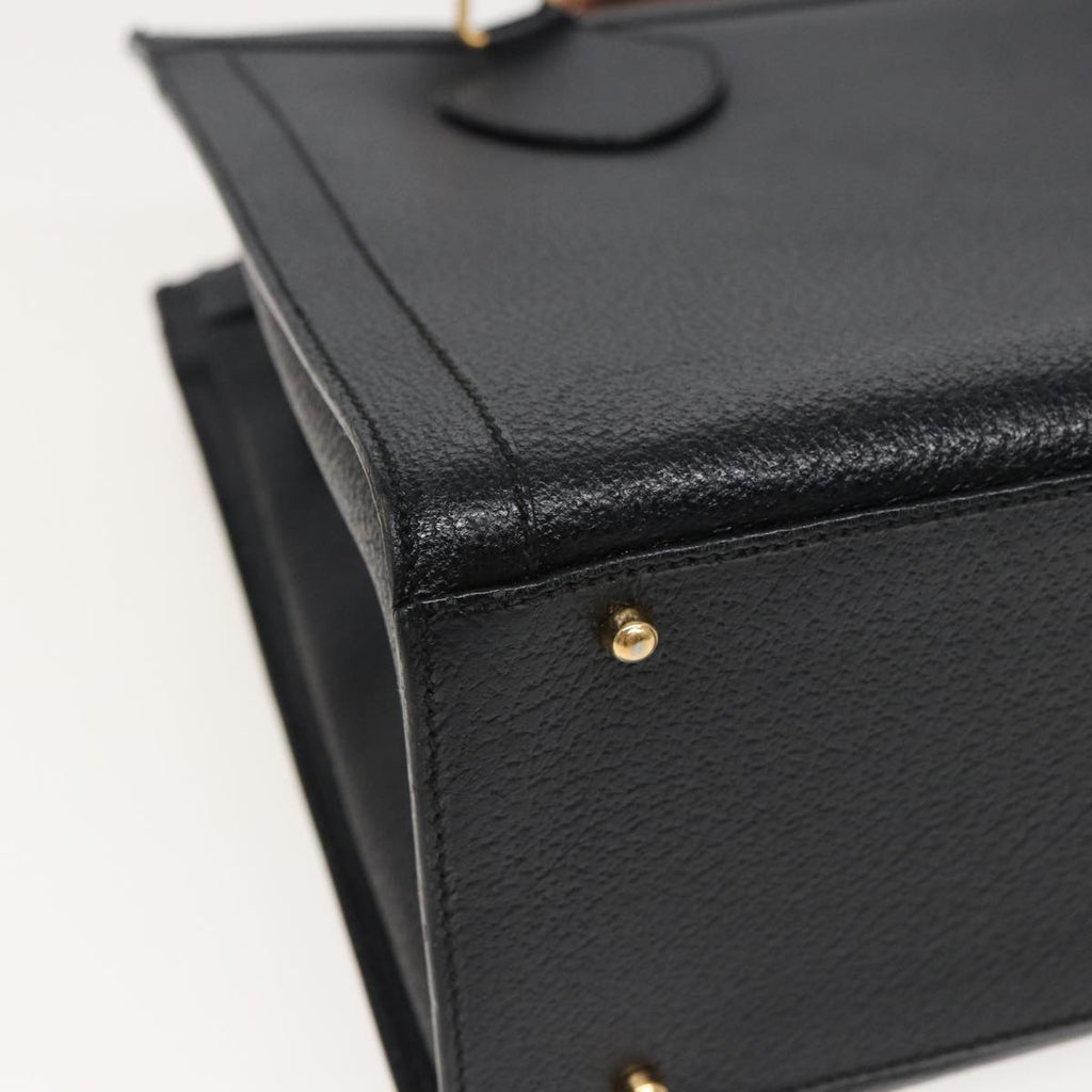 GUCCI Bamboo Hand Bag Leather Black 78439