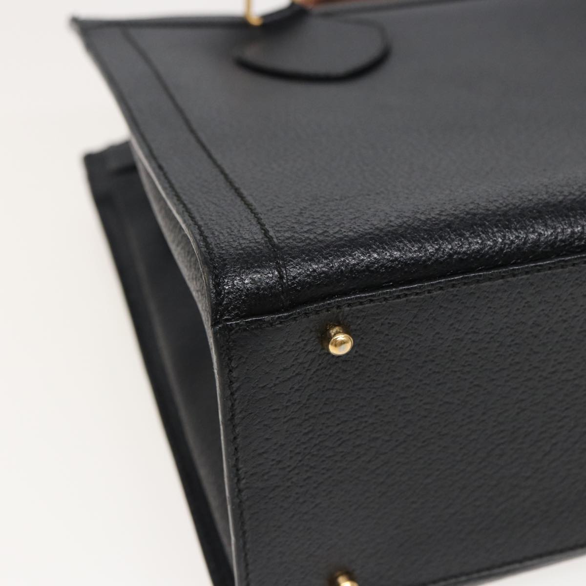 GUCCI Bamboo Hand Bag Leather Black 78439