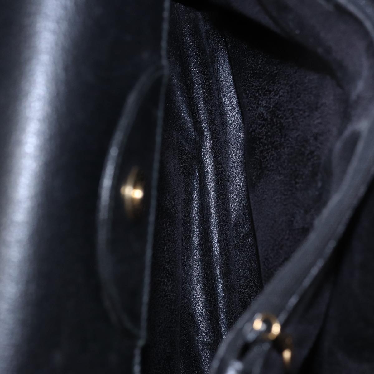 GUCCI Bamboo Hand Bag Leather Black 78439
