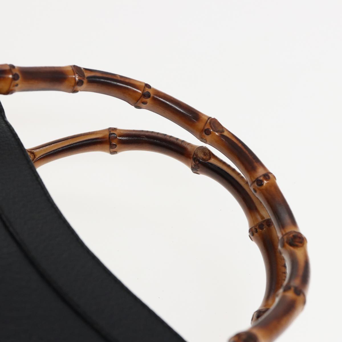 GUCCI Bamboo Hand Bag Leather Black 78439