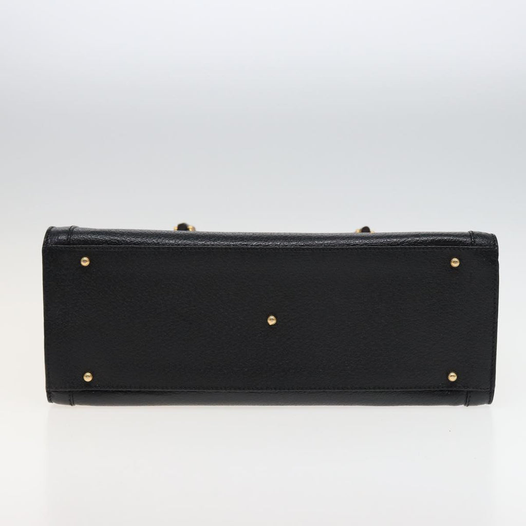 GUCCI Bamboo Hand Bag Leather Black 78439