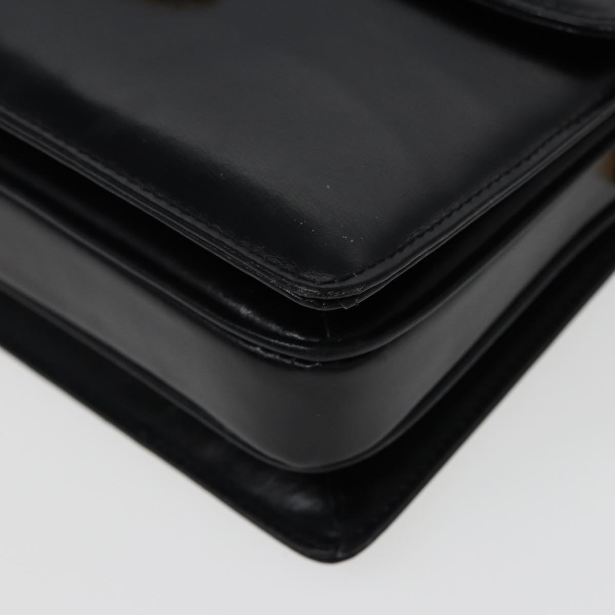 GUCCI Shoulder Bag Leather Black 78441