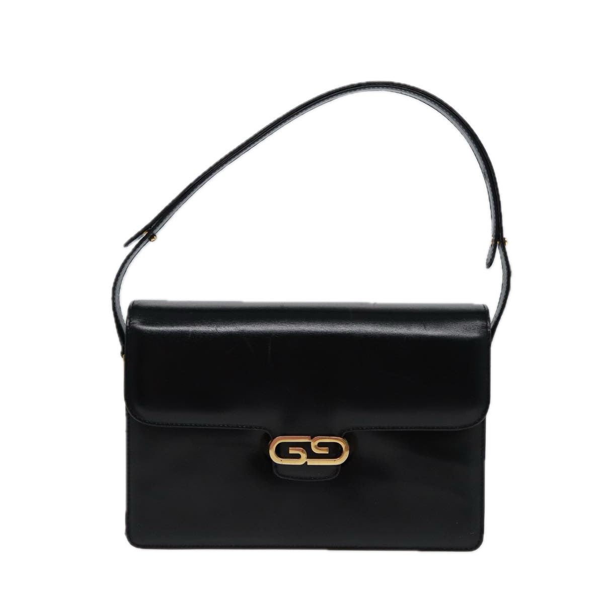 GUCCI Shoulder Bag Leather Black 78441