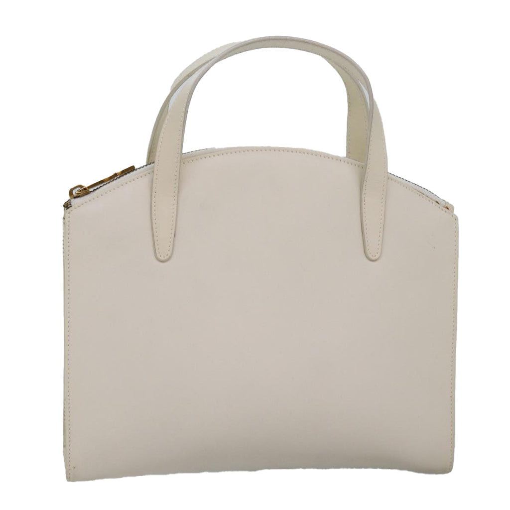 GUCCI Hand Bag Leather White 78475