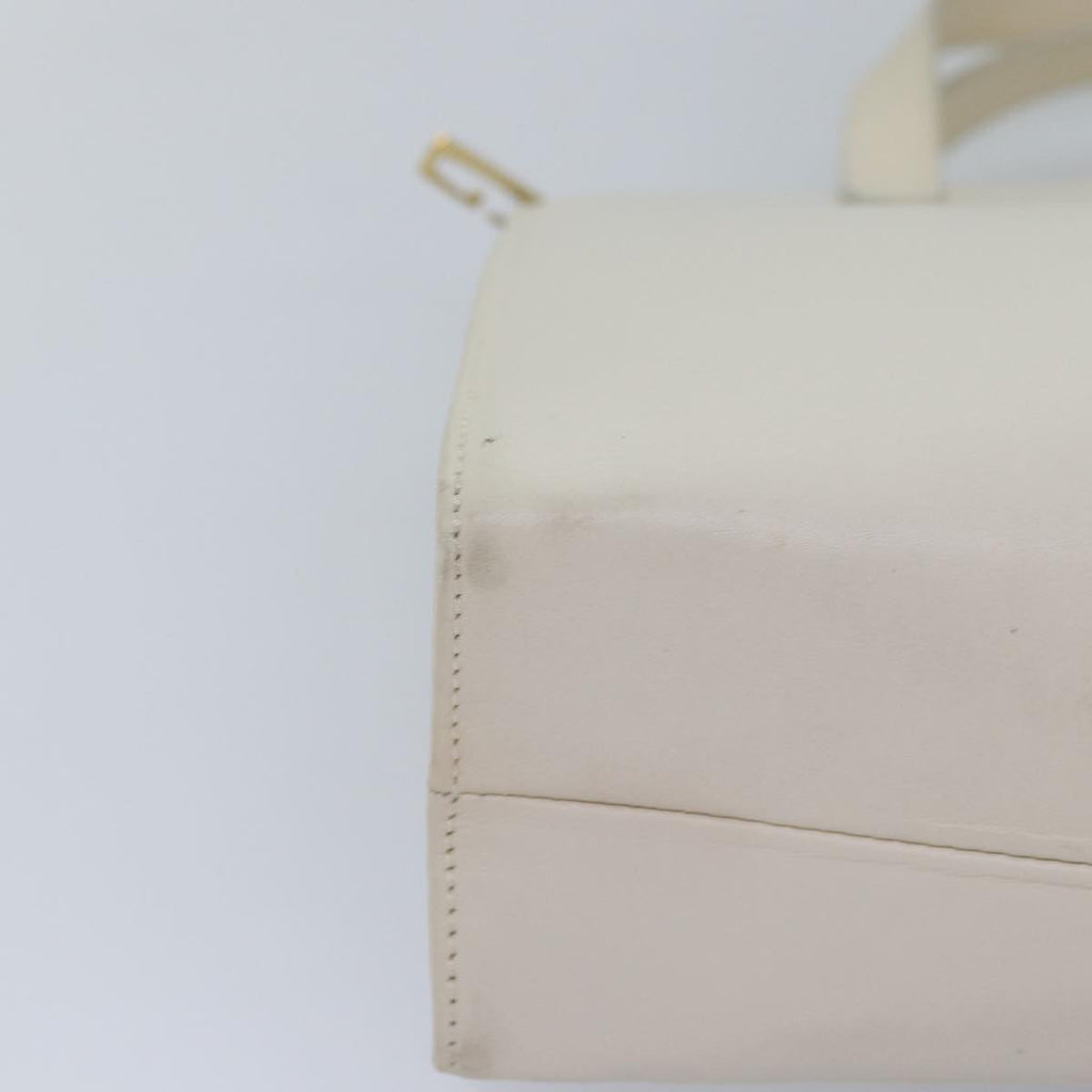 GUCCI Hand Bag Leather White 78475