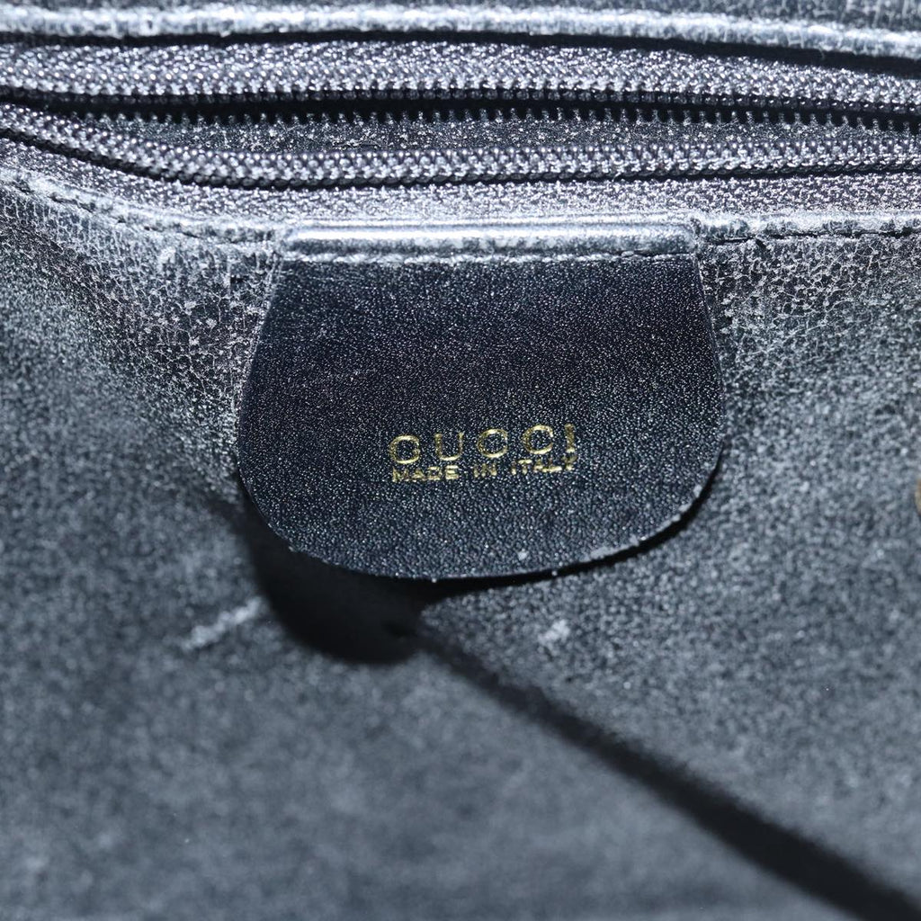 GUCCI Hand Bag Leather Black 78479
