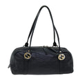 GUCCI GG Canvas Guccissima Shoulder Bag Black 232958 78490