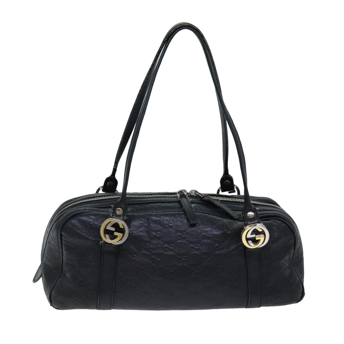 GUCCI GG Canvas Guccissima Shoulder Bag Black 232958 78490