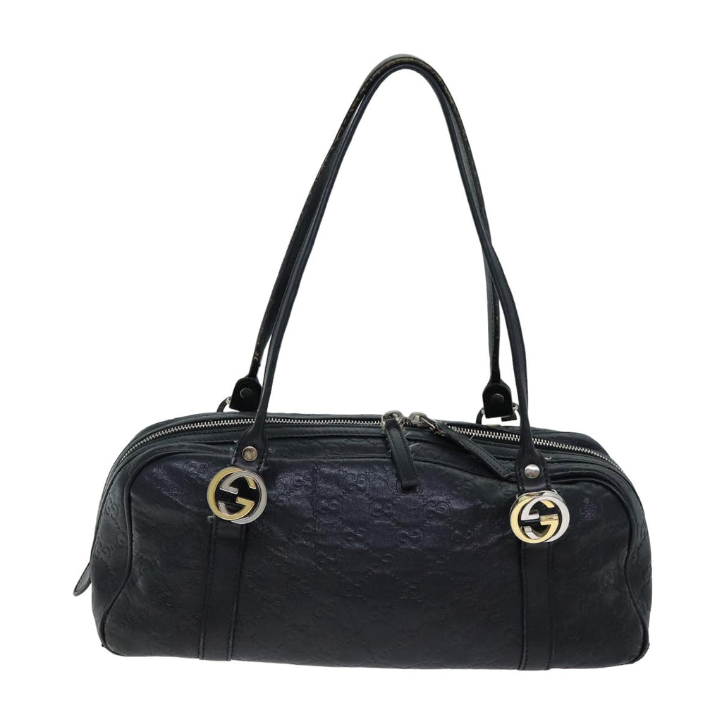 GUCCI GG Canvas Guccissima Shoulder Bag Black 232958 78490