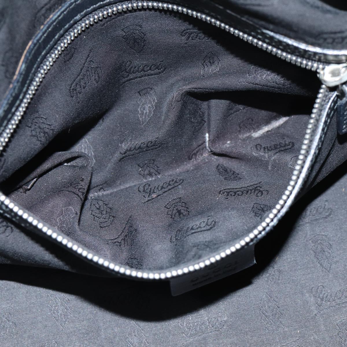 GUCCI GG Canvas Guccissima Shoulder Bag Black 232958 78490