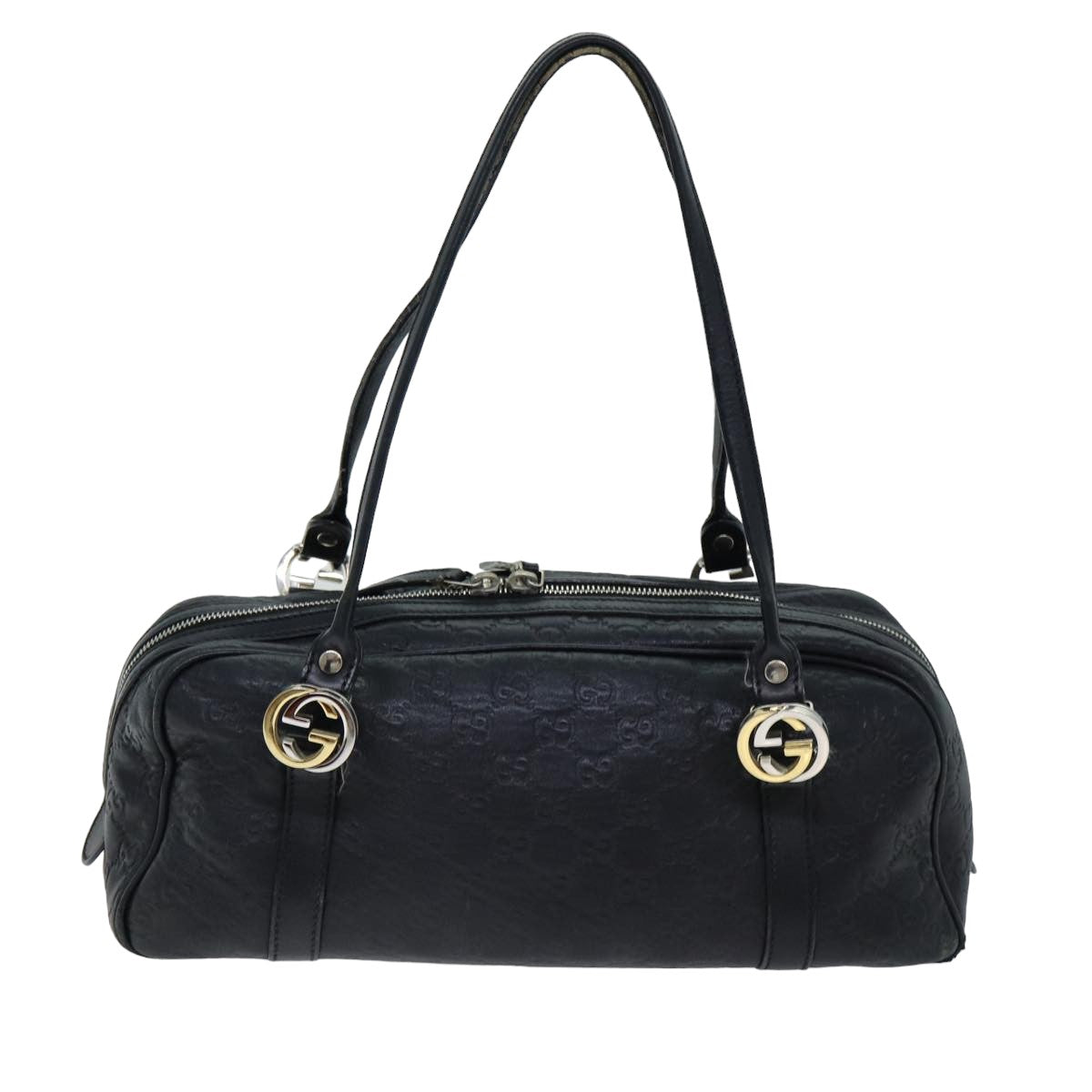 GUCCI GG Canvas Guccissima Shoulder Bag Black 232958 78490