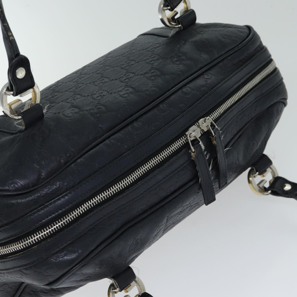 GUCCI GG Canvas Guccissima Shoulder Bag Black 232958 78490