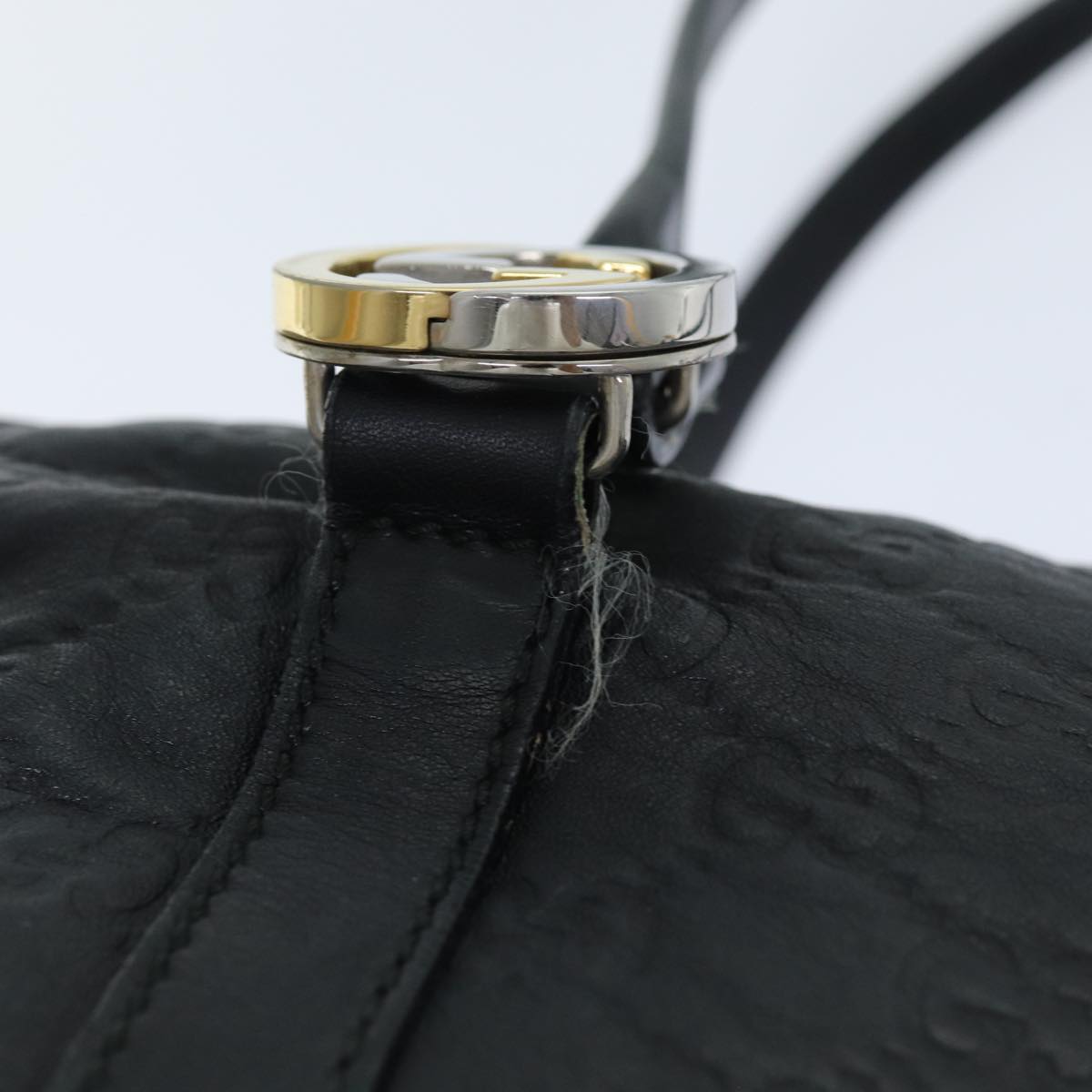 GUCCI GG Canvas Guccissima Shoulder Bag Black 232958 78490