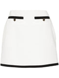 GUCCI Faux Pocket Detail Cotton Tweed Skirt - Thigh-Length