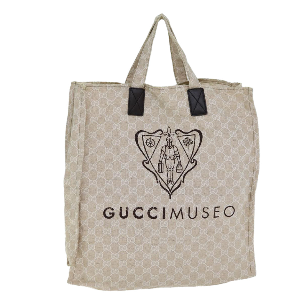 GUCCI GG Canvas Gucci Museo Tote Bag Beige 283411 78525