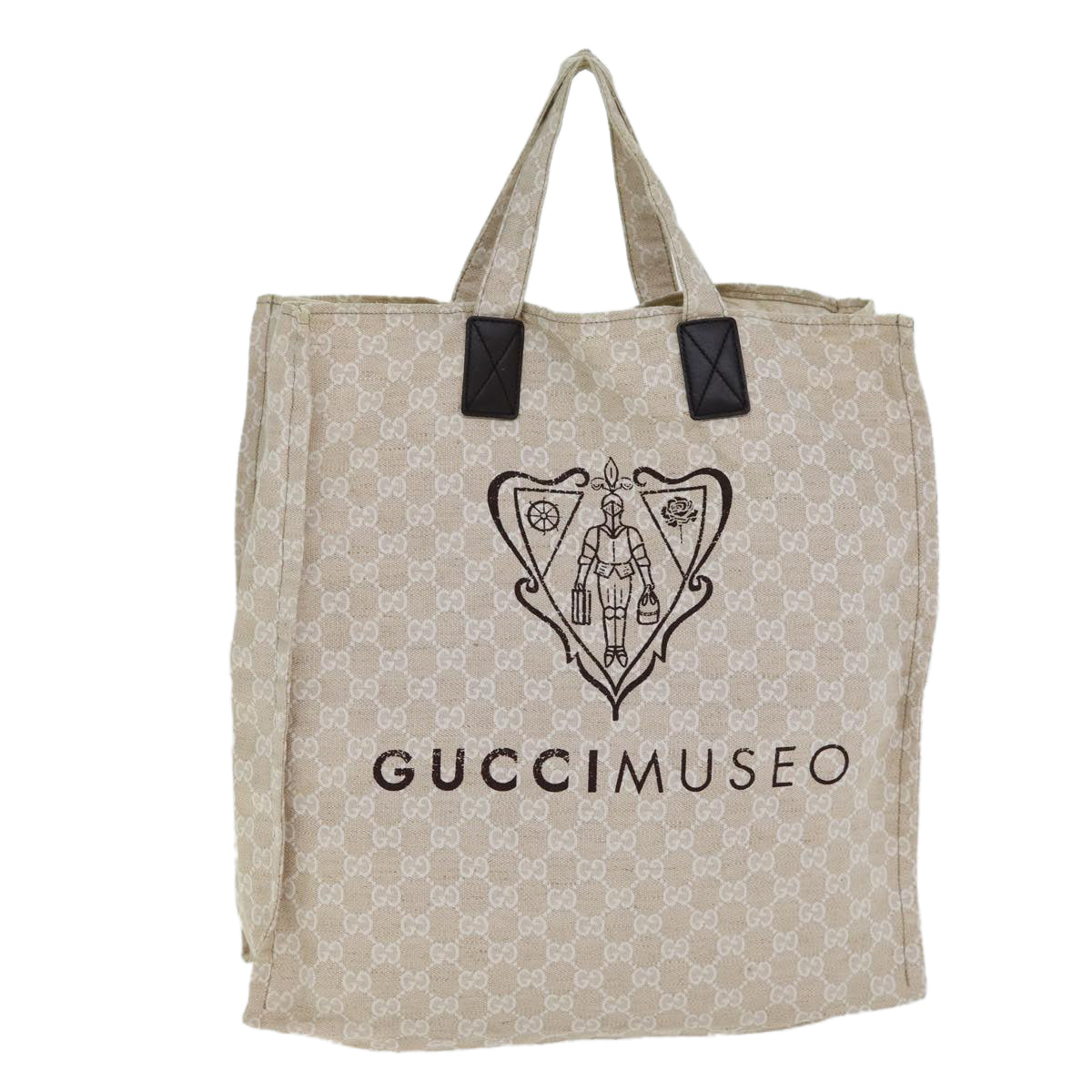 GUCCI GG Canvas Gucci Museo Tote Bag Beige 283411 78525