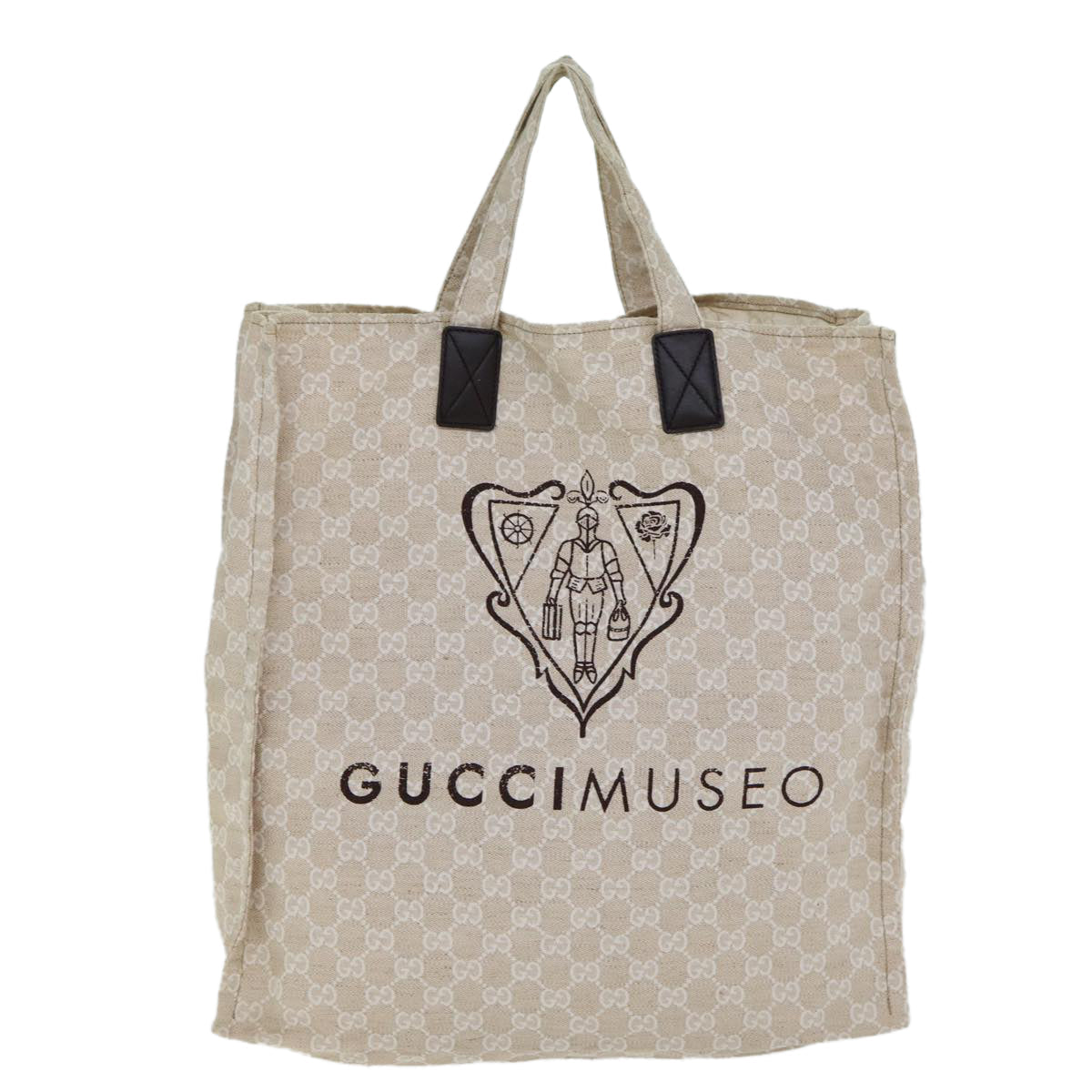 GUCCI GG Canvas Gucci Museo Tote Bag Beige 283411 78525