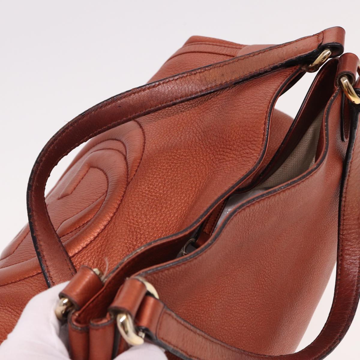 GUCCI Soho Hand Bag Leather Brown 282309 78528