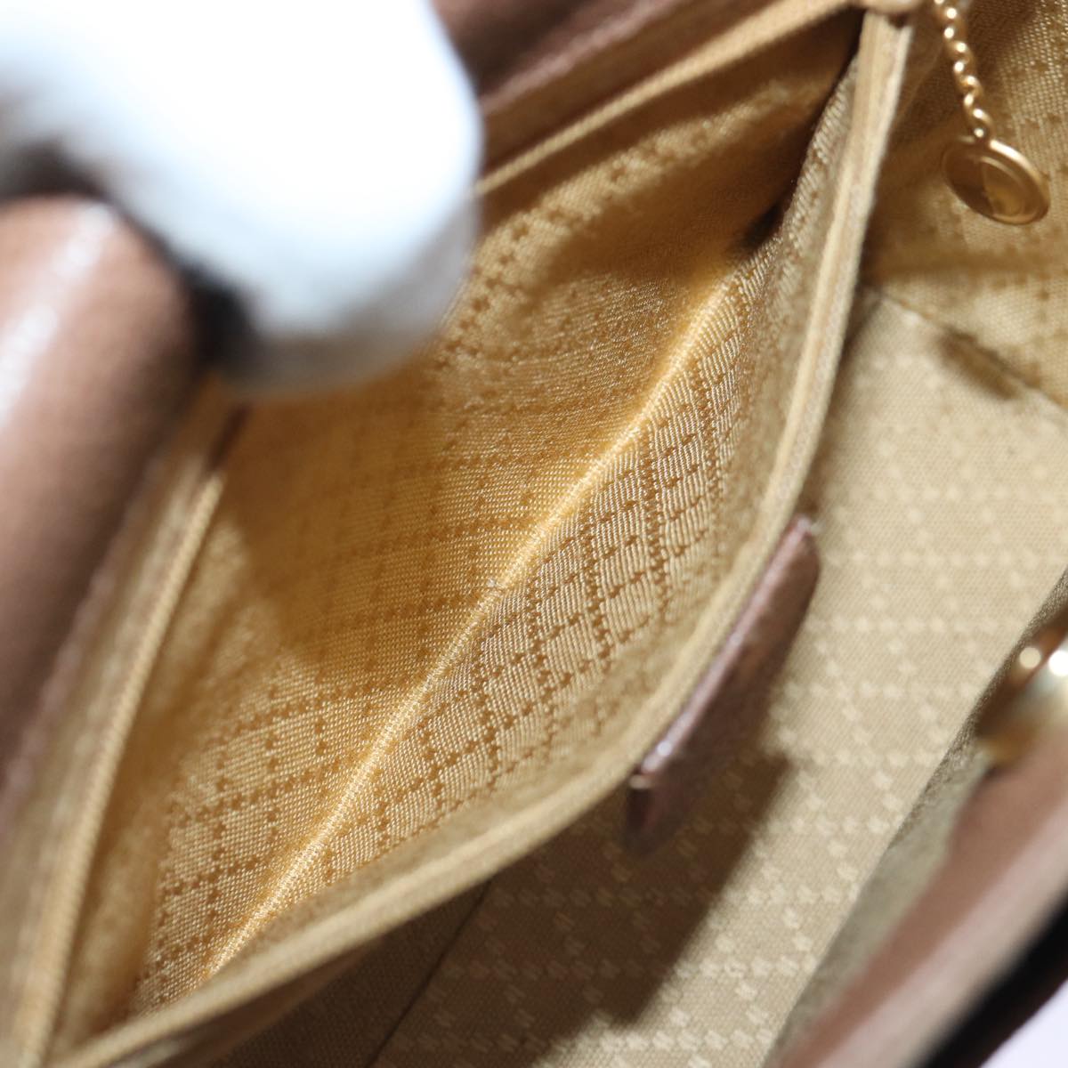 GUCCI Bamboo Hand Bag Suede 2way Brown Gold 78573