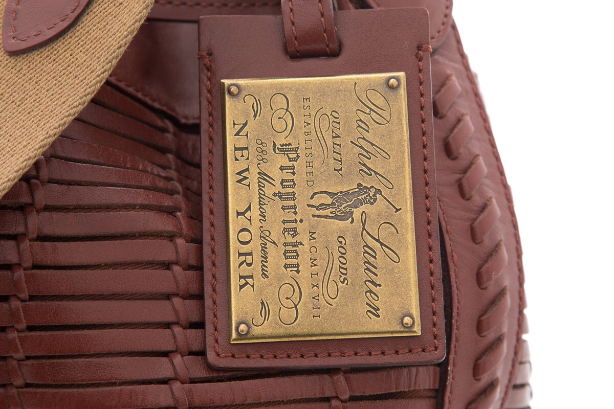 Ralph Lauren Brown Woven Leather Handbag