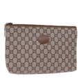 GUCCI GG Plus Supreme Clutch Bag PVC Beige 78609