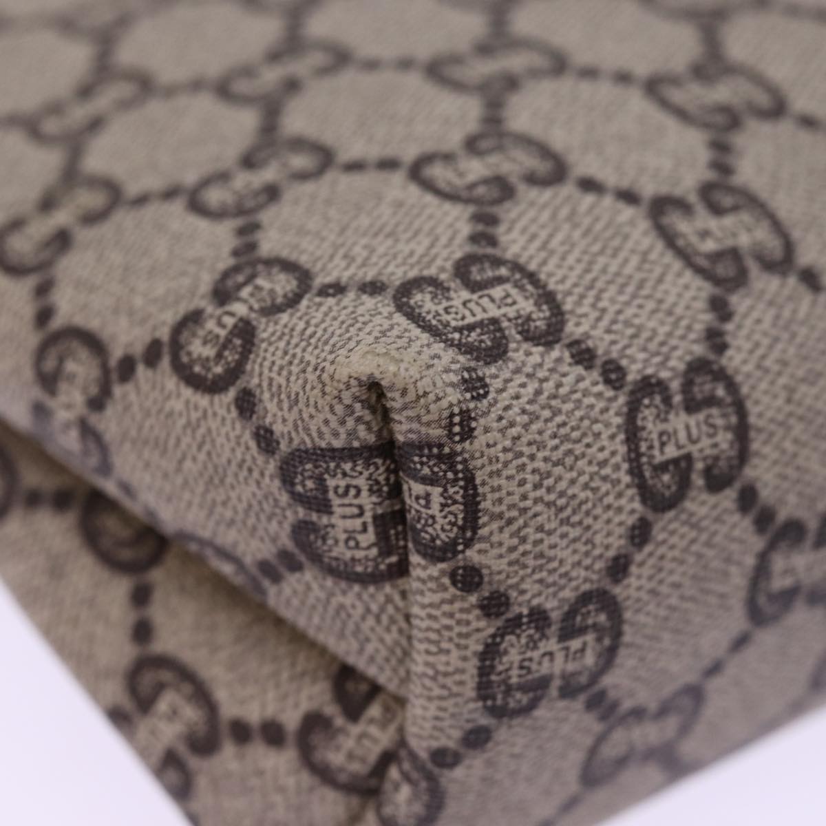 GUCCI GG Plus Supreme Clutch Bag PVC Beige 78609