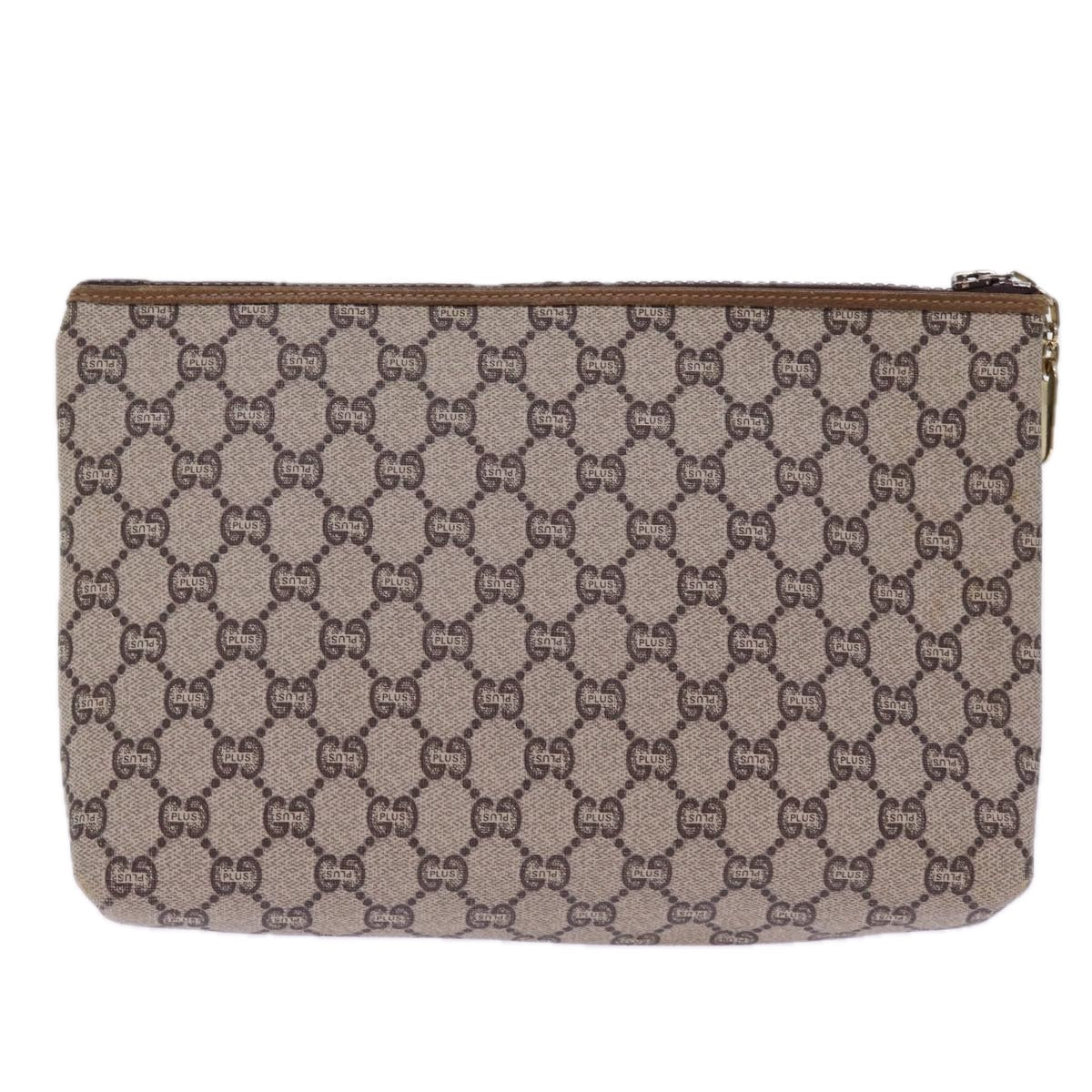 GUCCI GG Plus Supreme Clutch Bag PVC Beige 78609