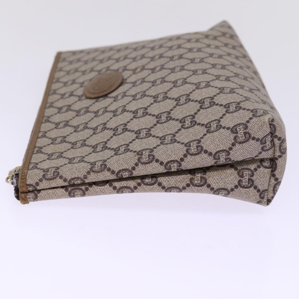GUCCI GG Plus Supreme Clutch Bag PVC Beige 78609