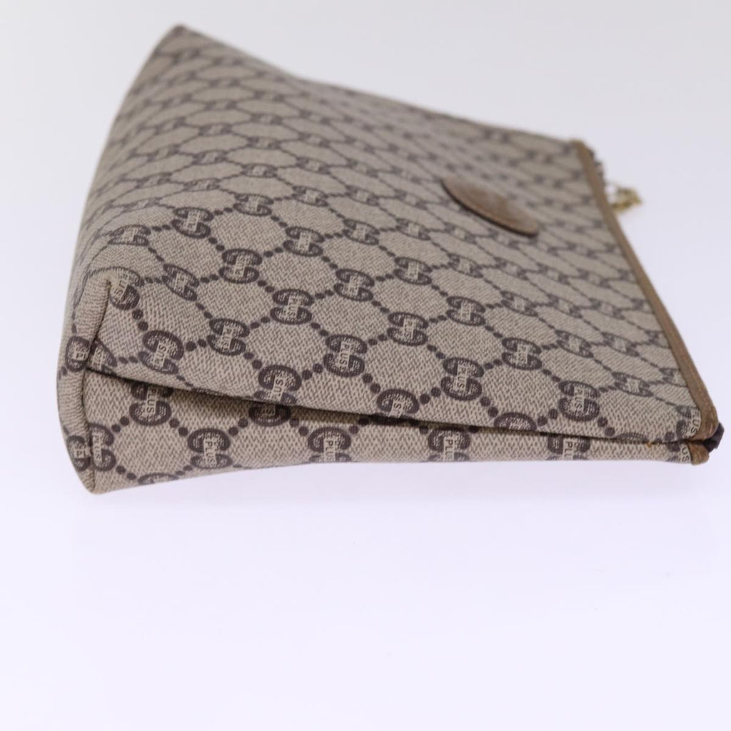 GUCCI GG Plus Supreme Clutch Bag PVC Beige 78609