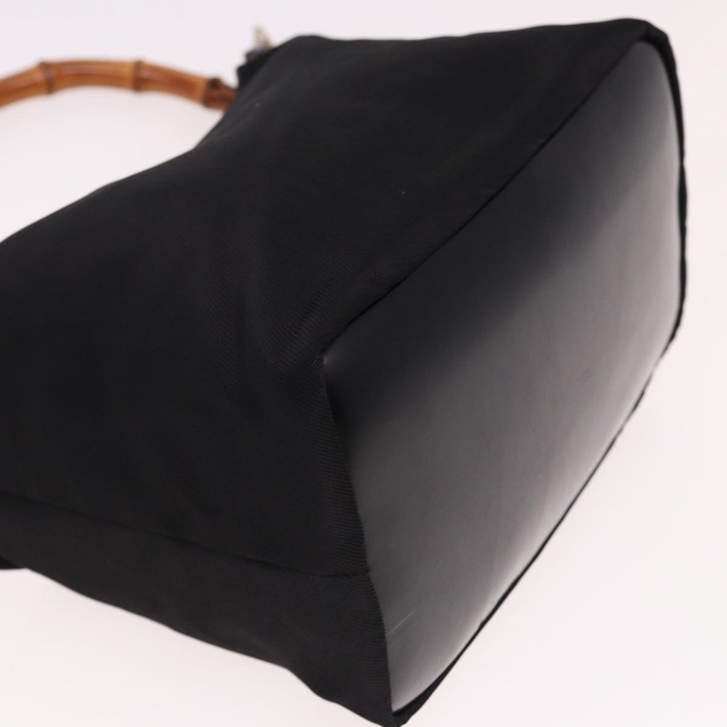 GUCCI Bamboo Hand Bag Nylon Black 000 2058 0531 5 78631