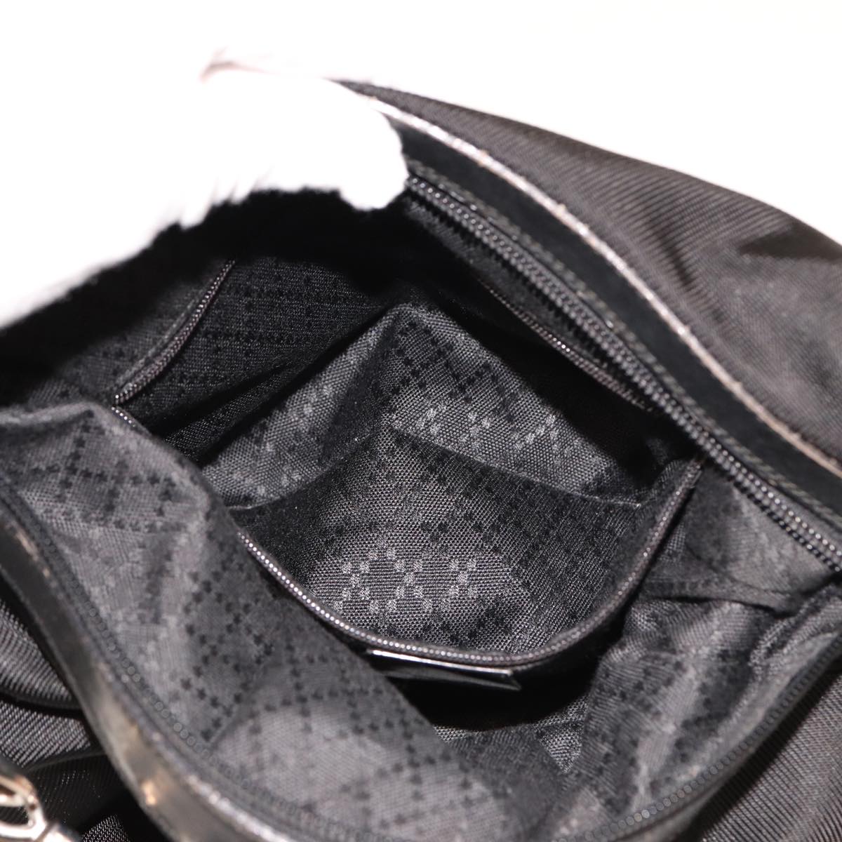 GUCCI Bamboo Hand Bag Nylon Black 000 2058 0531 5 78631