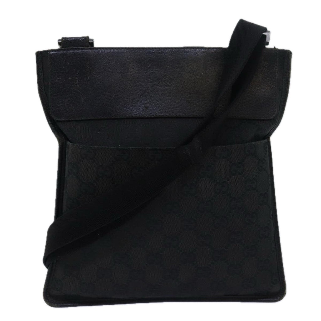 GUCCI GG Canvas Shoulder Bag Black 27639 78640