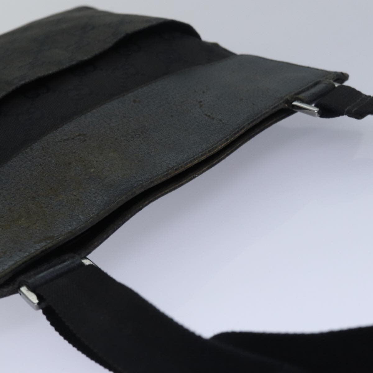 GUCCI GG Canvas Shoulder Bag Black 27639 78640