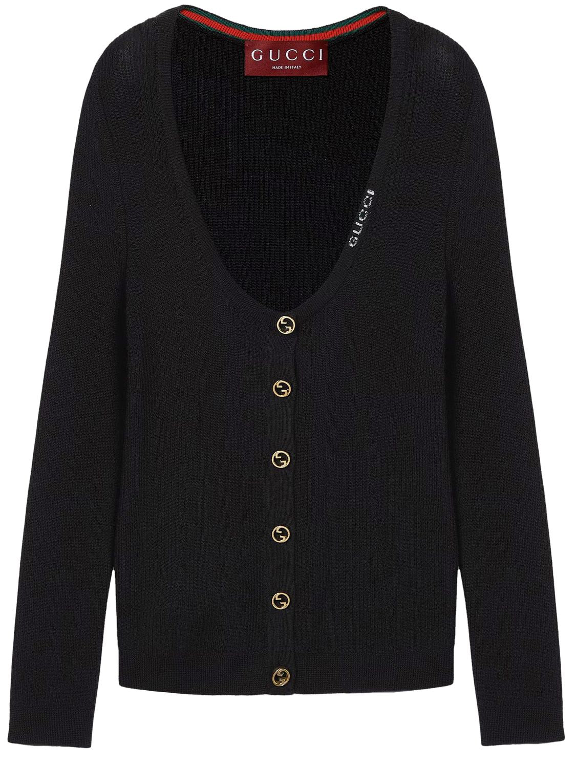 GUCCI Luxury Wool and Silk Cardigan in Regular Fit