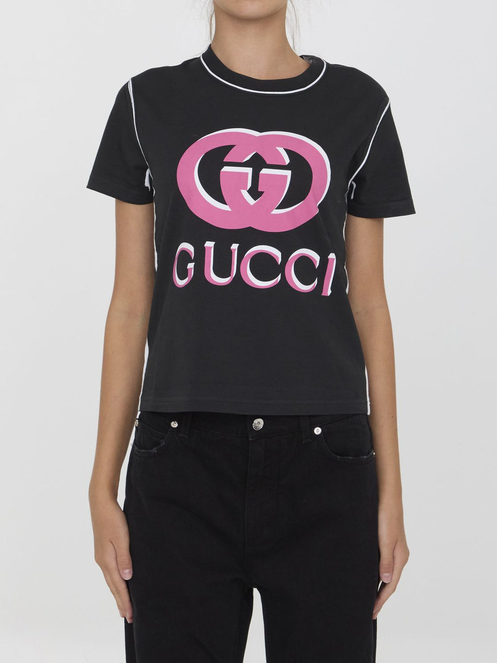 GUCCI Interlocking G Print Tight Fit T-Shirt - FW24