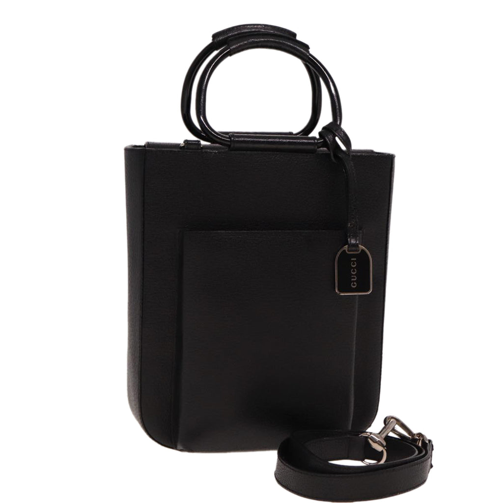 GUCCI Hand Bag Leather 2way Black 002 1118 0463 78761