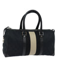 GUCCI GG Canvas Sherry Line Boston Bag Black White 000 0846 78778