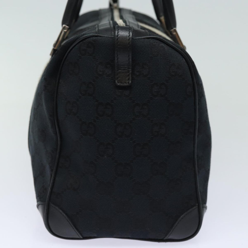 GUCCI GG Canvas Sherry Line Boston Bag Black White 000 0846 78778