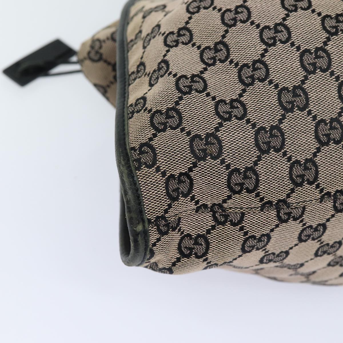 GUCCI GG Canvas Hand Bag Beige Black 76554 78779
