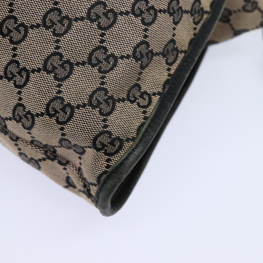 GUCCI GG Canvas Hand Bag Beige Black 76554 78779