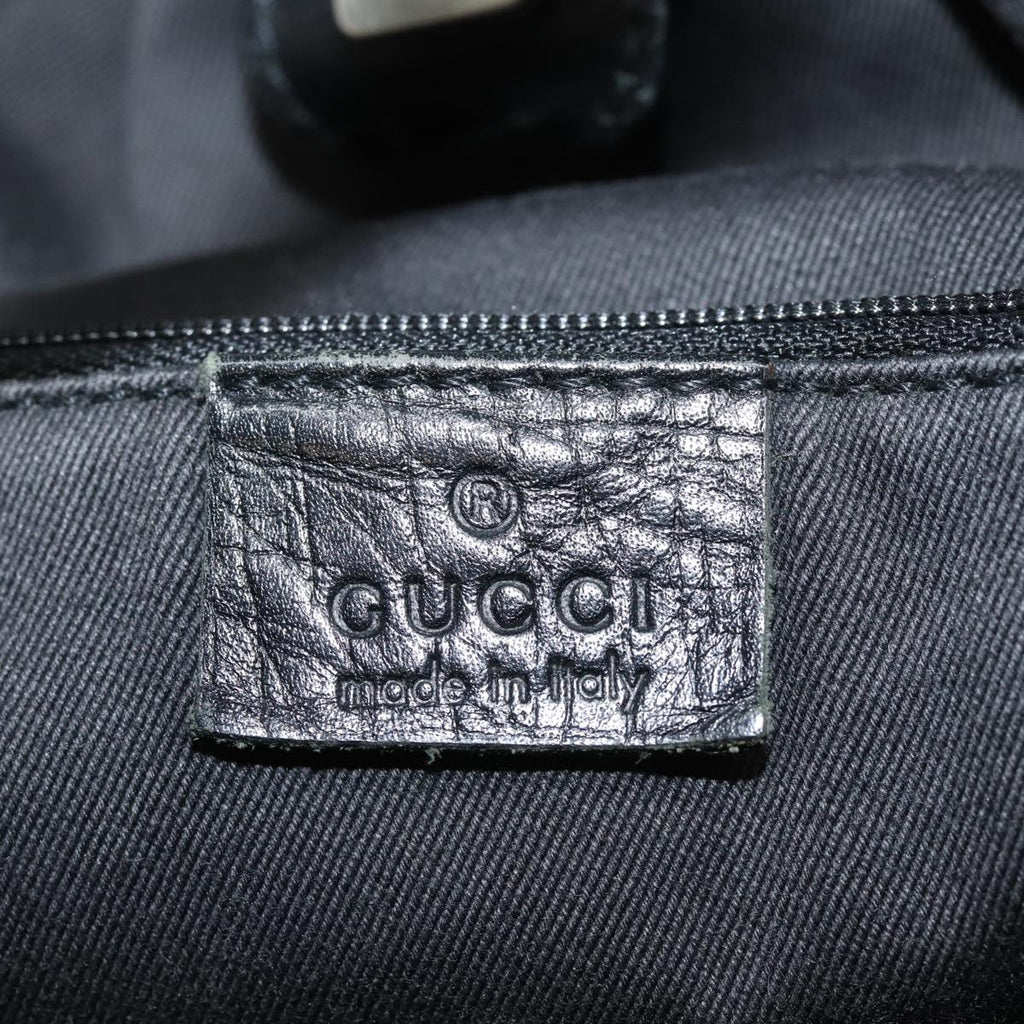 GUCCI GG Canvas Hand Bag Beige Black 76554 78779